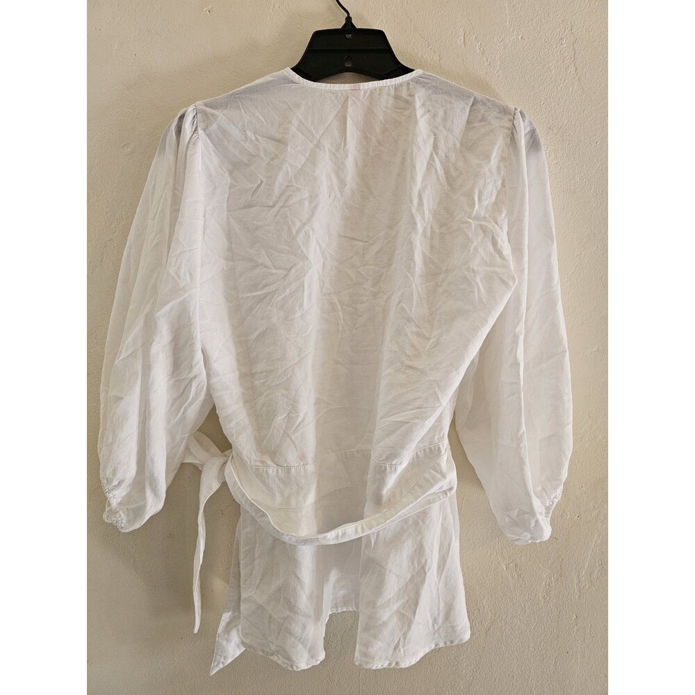 Alp n Rock Mila Embroidered Wrap Blouse Top White Size Small - Picture 6 of 6